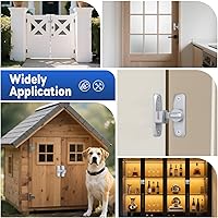 Vista 7 de Cerraduras y pestillos para puerta de granero de 90/180 grados, herraje de aluminio de seguridad para pestillo de puerta corredera, cerraduras