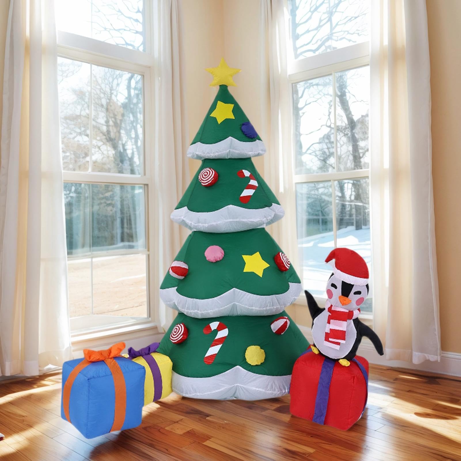Árboles De Navidad Inflables 1.8m Iluminado para Navideñas Hinchable