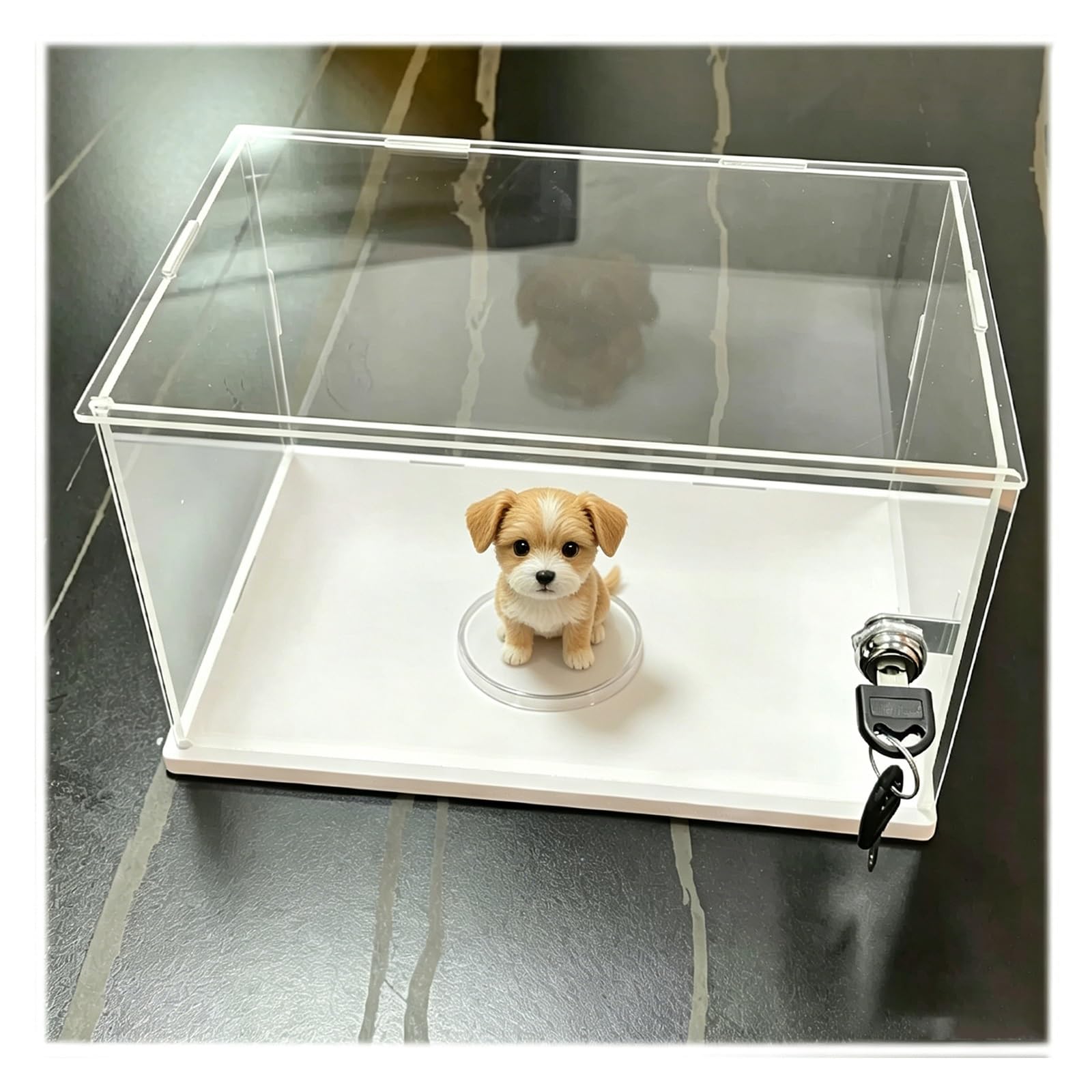 Teca Plexiglass Scatole Espositive in Acrilico per Oggetti da Collezione Assemblati, Vetrina Espositiva Trasparente in Acrilico per Miniature/Modelli di Auto(14x8x14in/35x20x35cm)
