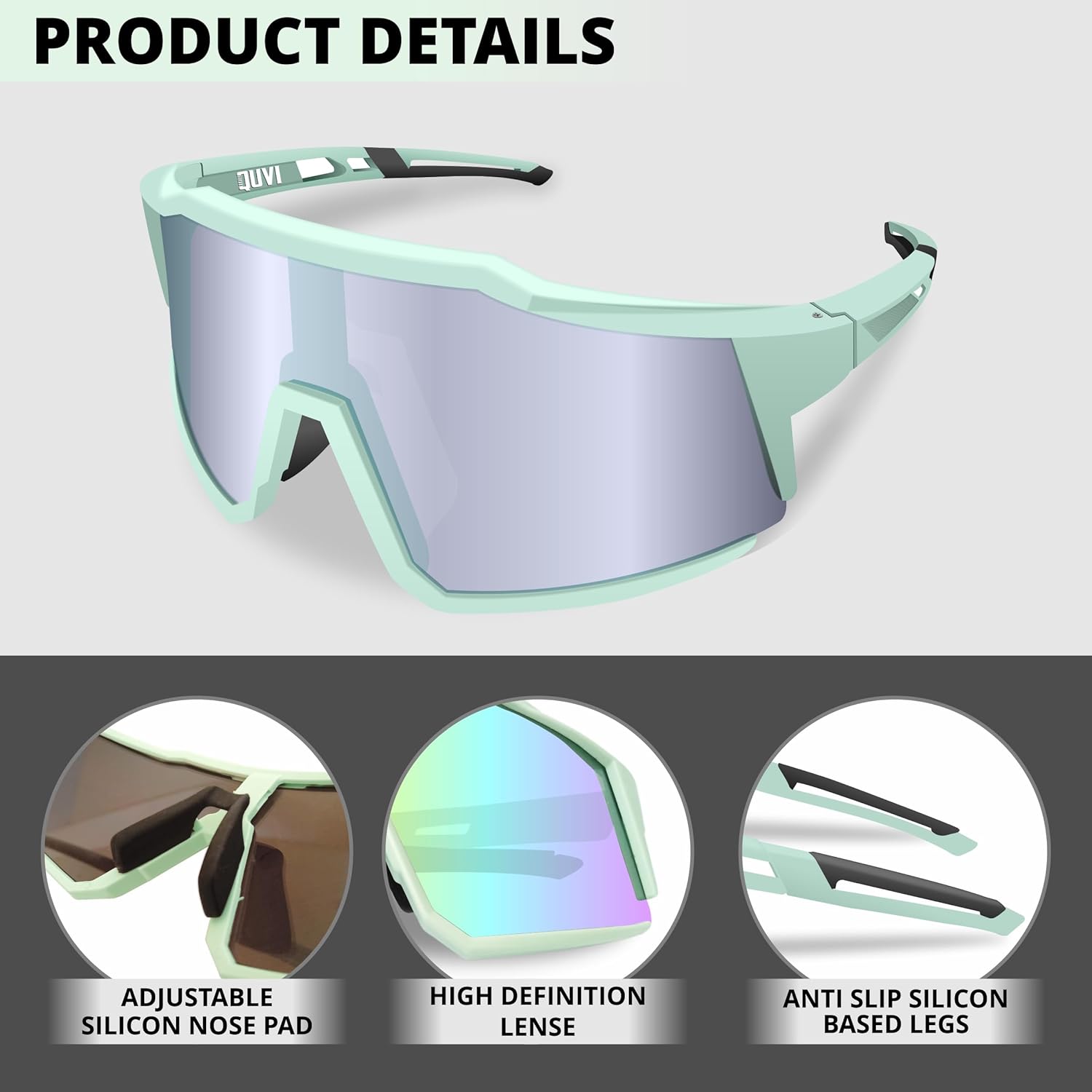 Polarized Sunglasses for Men Women Youth, UV Protection Sports Sunglasses for Hiking Cycling Running Golf Fishing - Image 6