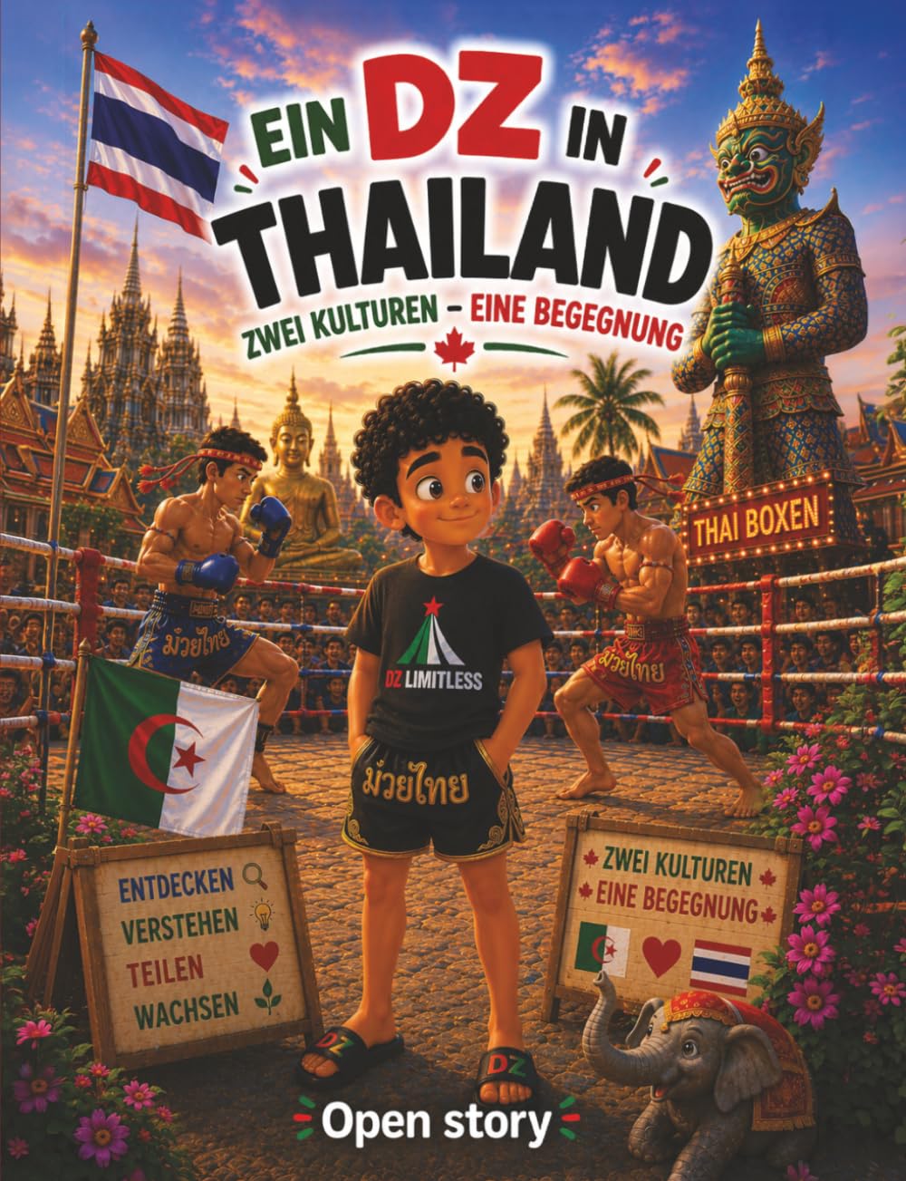 DZ in Thailand: Zwei Kulturen, Eine Begegnung: Illustriertes Kinderbuch mit Fragen und Ausmalbildern - Eine herzerwärmende Geschichte über ... Austausch zwischen Algerien und Thailand