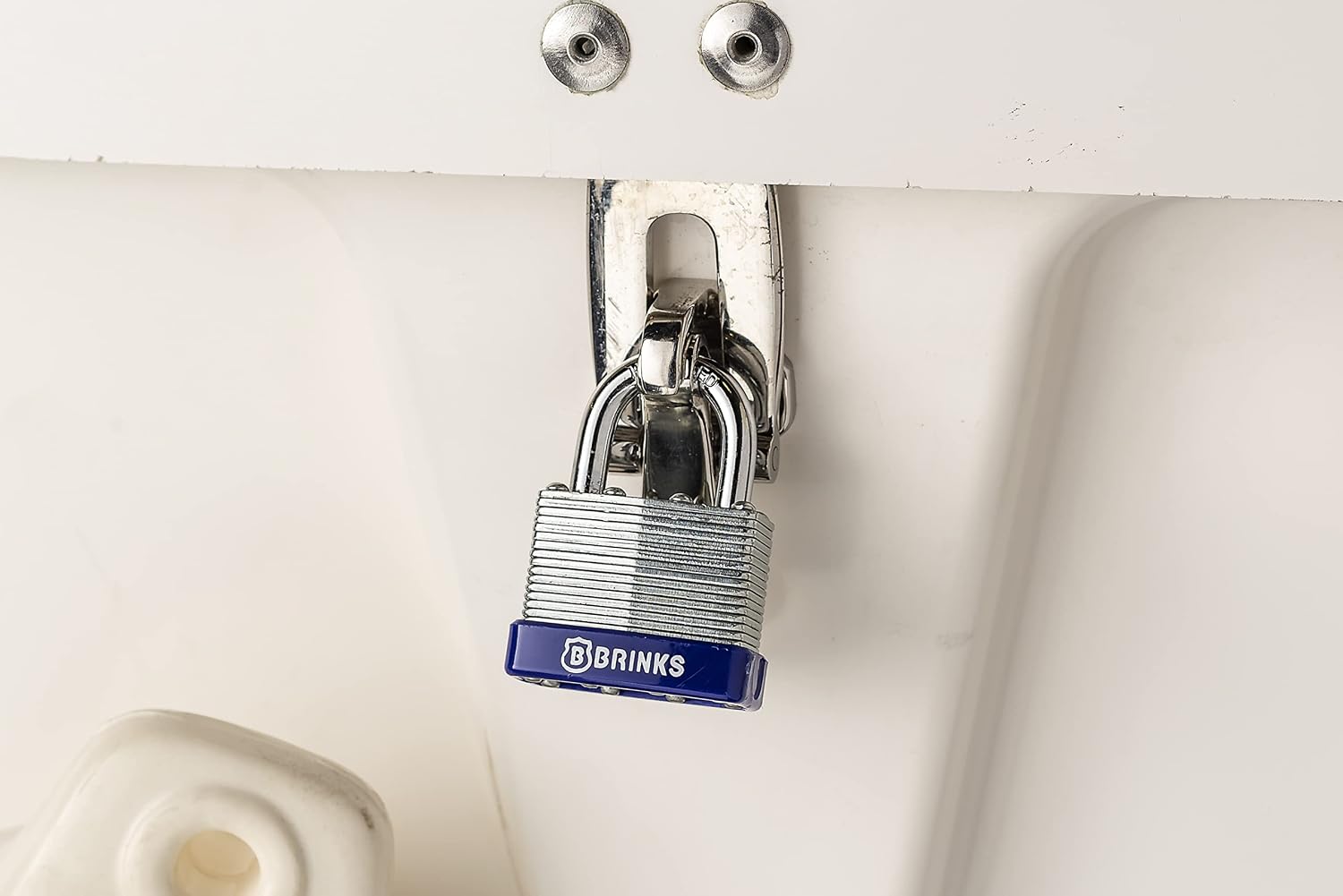 BRINKS - 40mm Laminated Steel Keyed Padlock, 4-Pack - Chrome Plated with Hardened Steel Shackle