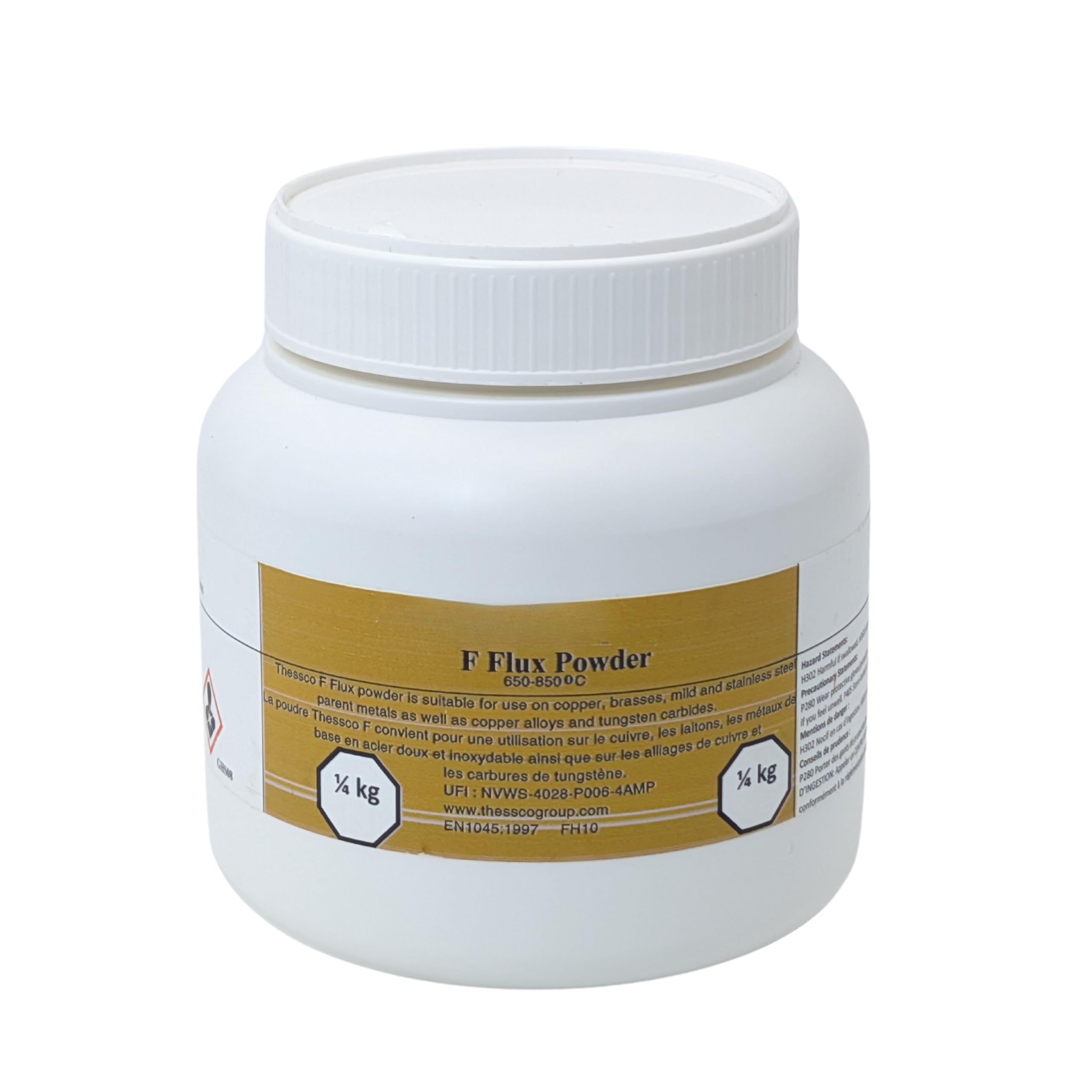 AirTech-UK Silver Brazing Flux Powder 250g F Flux 650-850°C Long Life Moderate Activity Brazing Flux for Silver Soldering Copper Brass Steel Stainless Steel HVAC Plumbing