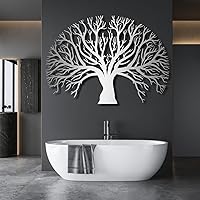 Vista 6 de Decoración de pared de metal, arte de pared de metal, arte de pared del árbol de la vida, decoración de pared de árbol genealógico, decoración