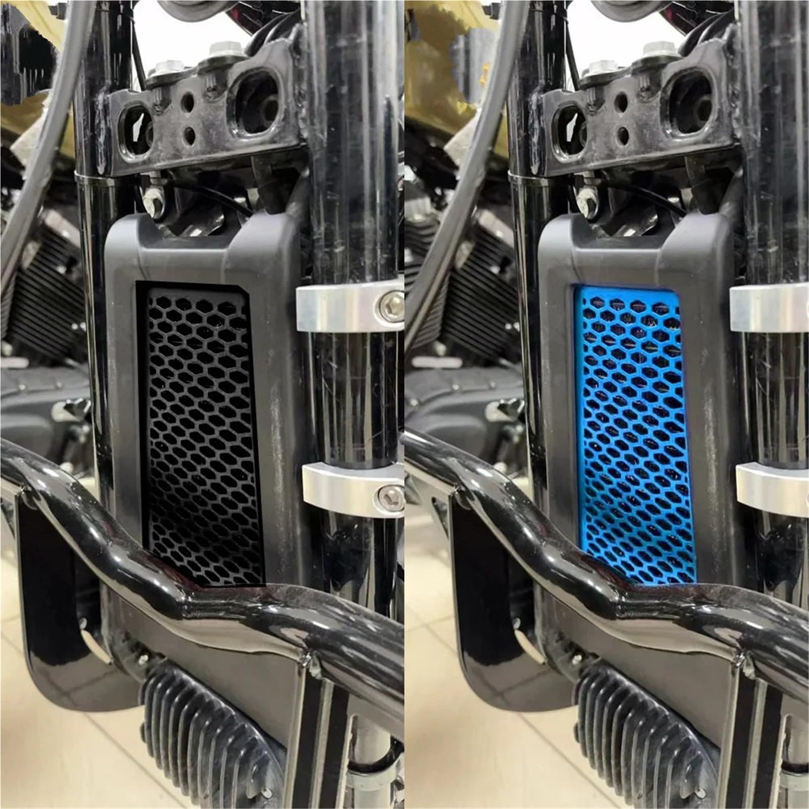 Osłona chłodnicy ze stopu aluminium motocyklowego, osłona chłodnicy, siatka ochronna, osłona chłodnicy oleju, pasuje do Harley M8 Softail 2018-2025 Oil Cooler Guard(2pcs Yellow)