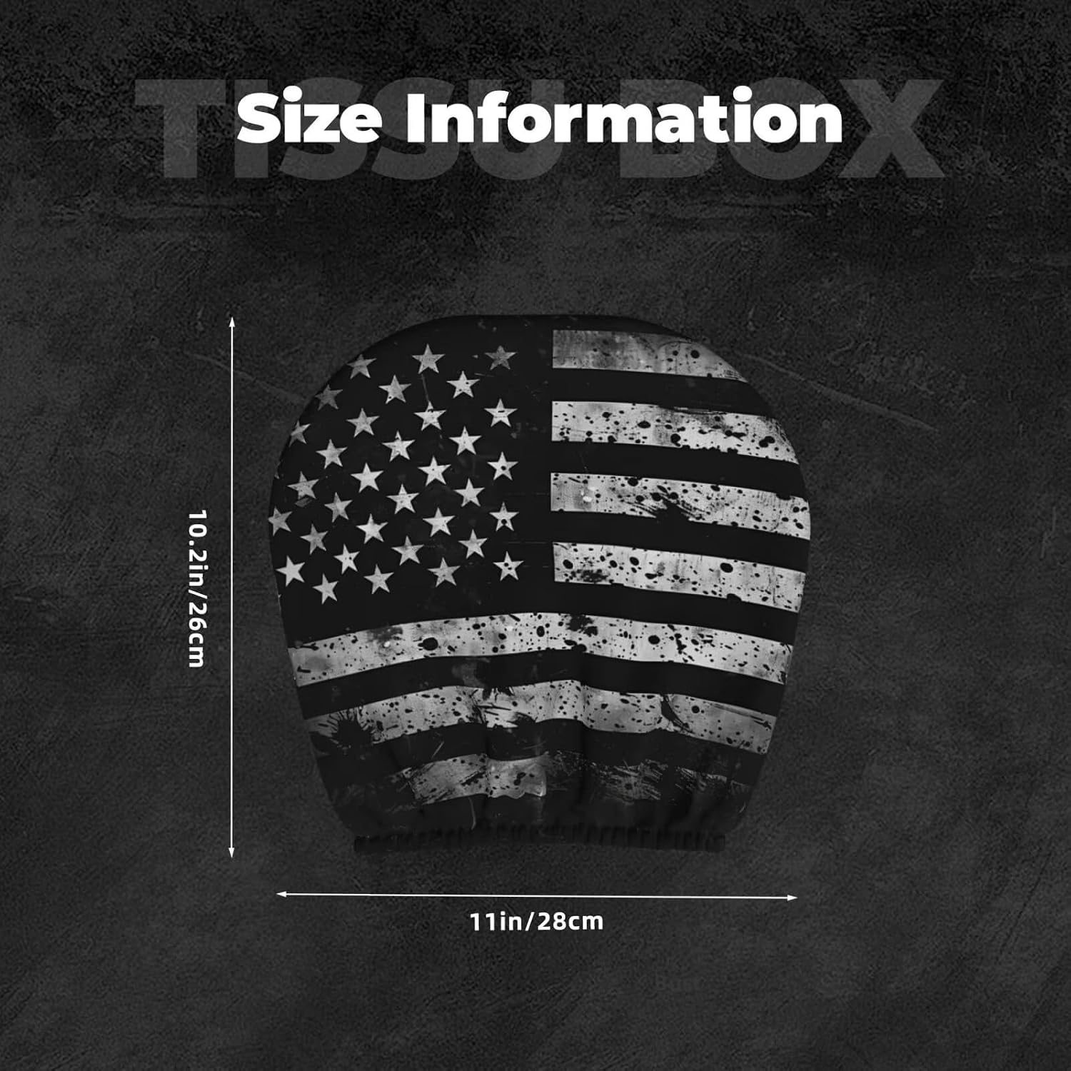 2 Pcs Universal Car Headrest Cover Black American Flag Soft Car Seat Head Rest Cover Protector Patriot Star Stripe Head Rest Coverings for Cars Truck Auto Sedans