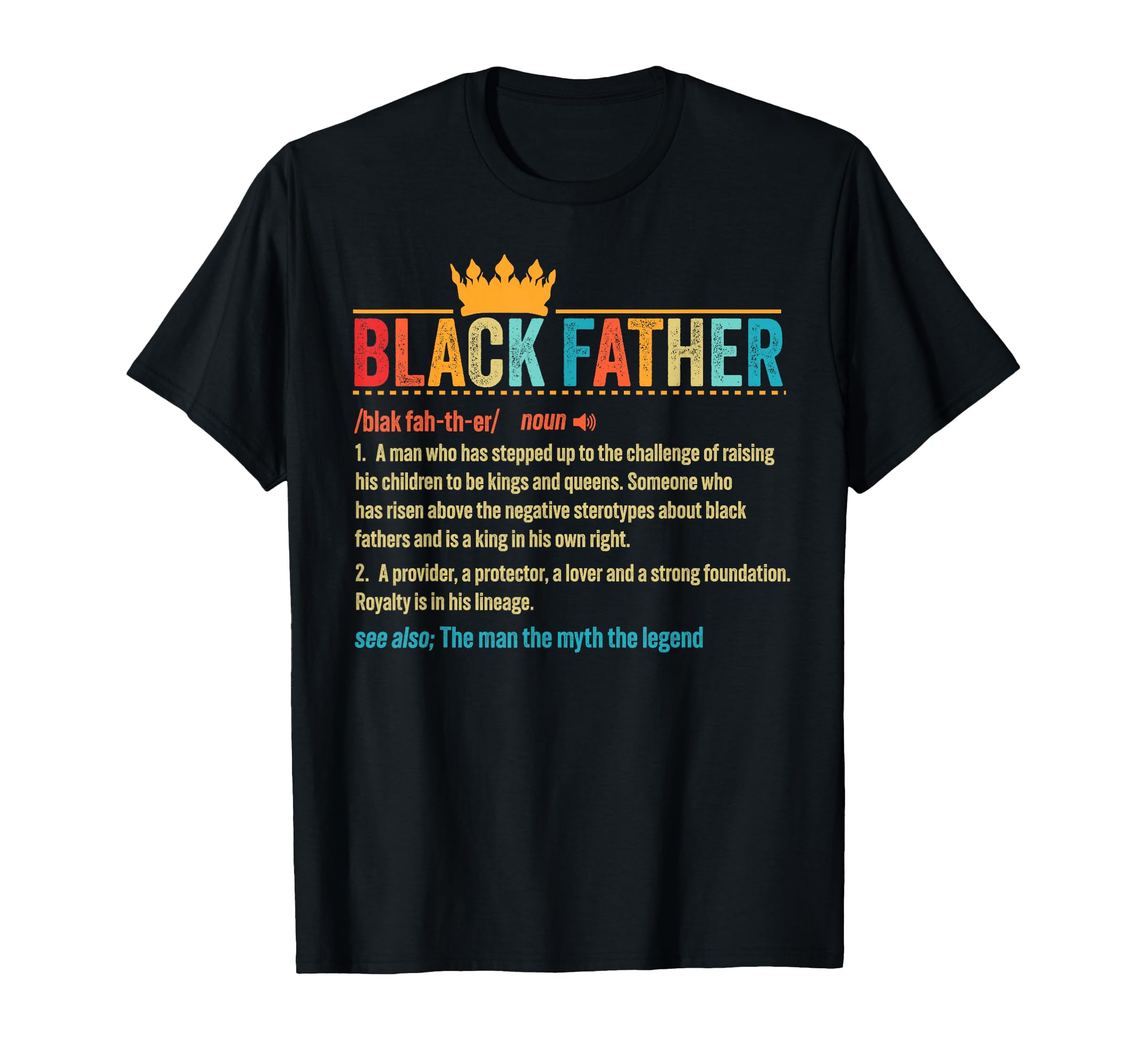 Black Father Definition Father's Day African American Father T-Shirt