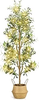 TNELTUEB Faux Olive Tree with Lights