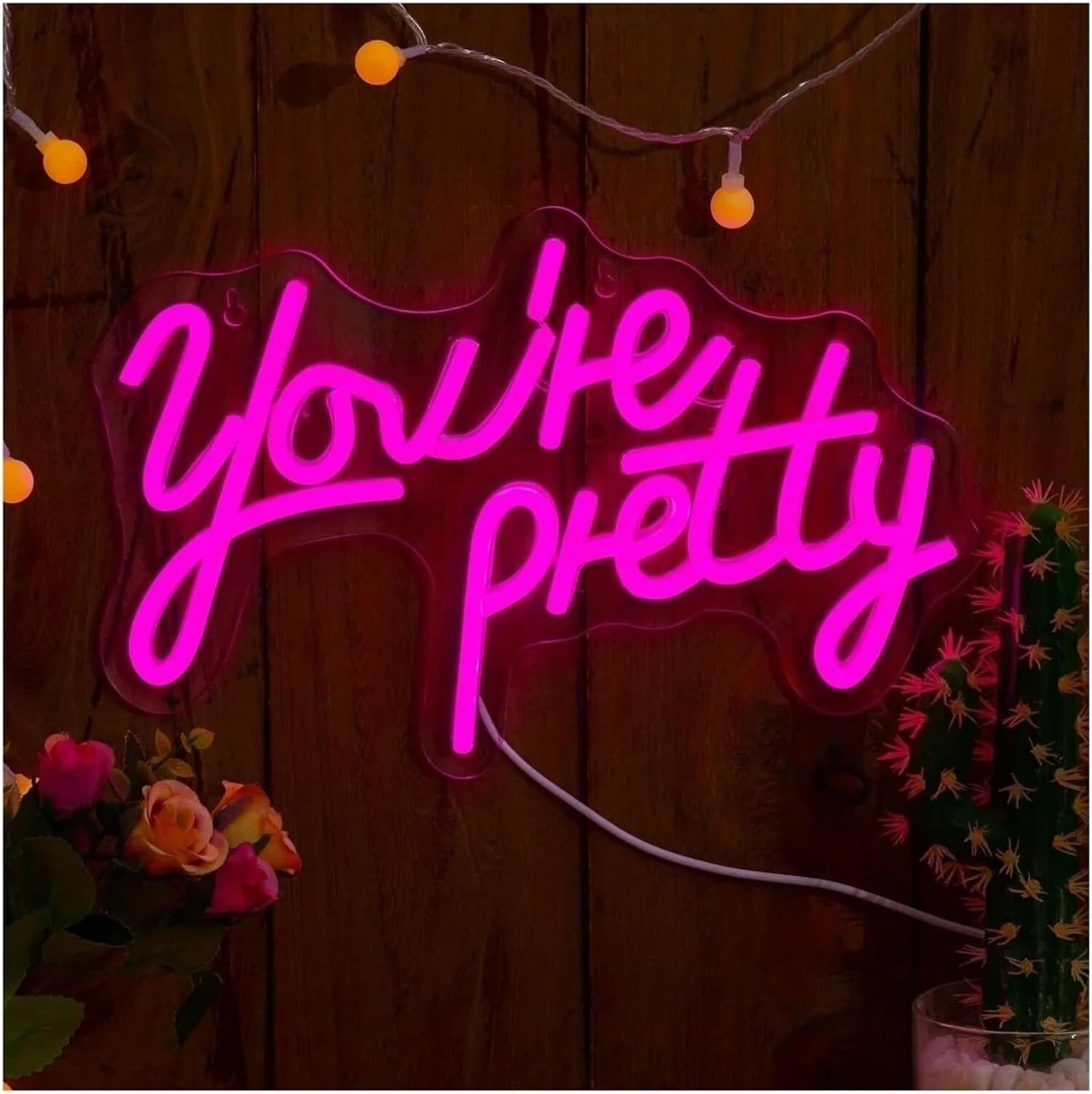 Zynther Neon lamp for neon Lamp You're Pretty for Sign for Powered Dimmable 20cm×32cm