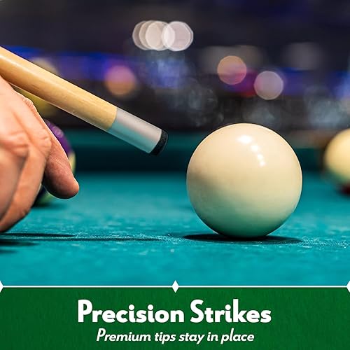 Miniatura 6 de ISZY Billiards Juego de 4 palos de billar, 2 piezas de madera de arce canadiense en 4 accesorios de billar