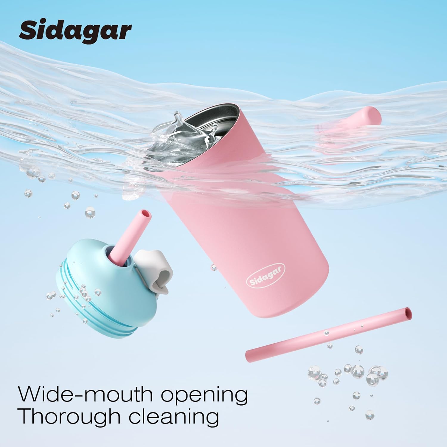 16 oz Coffee Tumbler, Stainless Steel Leak proof Travel Mug, Insulated Coffee cup with Lid and Straw, Drinks Flask for Women pink - Image 3