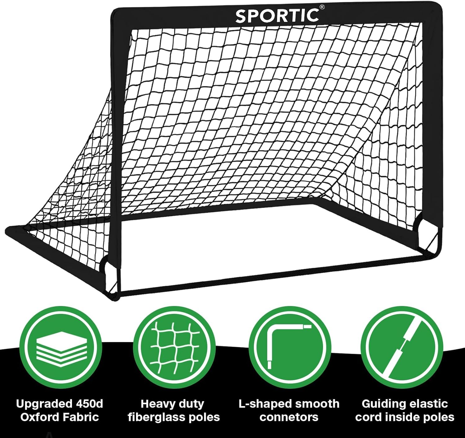 2 Pack 4' x 3' Soccer Goal Net Set, Pop Up Kids Practice Soccer Goals for Indoor and Outdoor.Portable Soccer Net with Carrying Bag & Ground Pegs, Perfect for Backyard, Field, Court