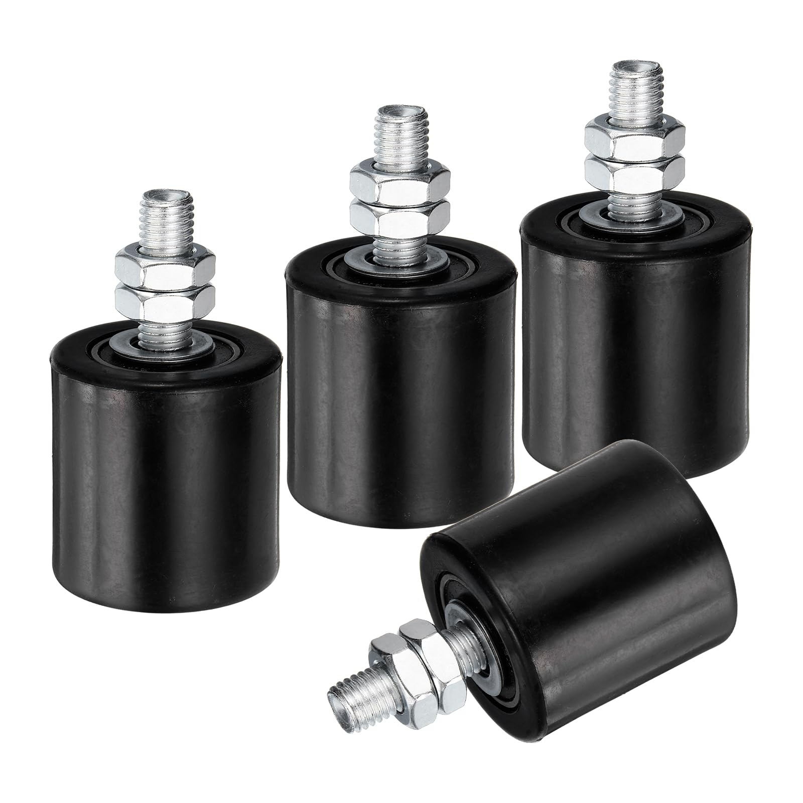 Rouleau de guidage pour portail coulissant nylon noir roulette de guidage 5,1 cm lot de 4