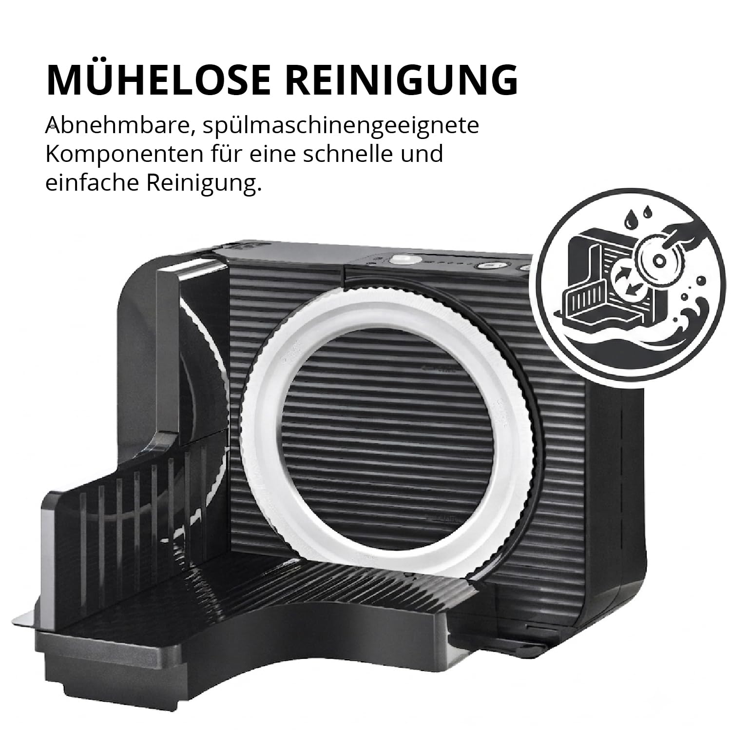 EUREL RS54 Akku-Allesschneider, Schwarz | Brotschneidemaschine klappbar, kabelloser Allesschneider mit Li-Ion Akku, E-Blade Präzisionsklinge, 0–15 mm Schnittstärke