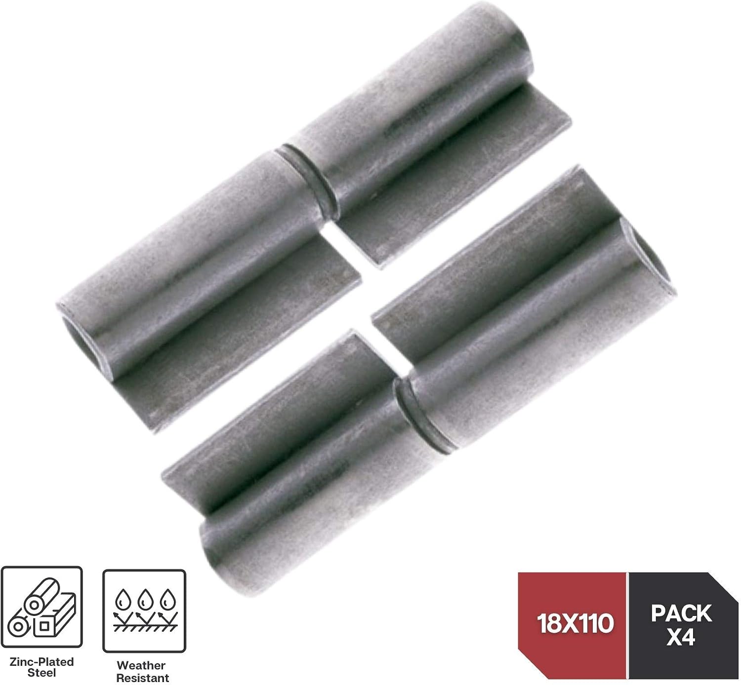 DOJA Barcelona Weld-On Door Pin Hinge, 4 Units, 18x110mm - Image 4