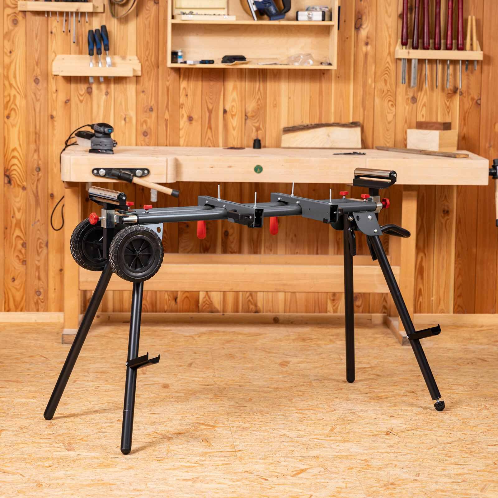 Practixx Support universel PX-UG2000R - Capacité de charge 200 kg - Support de machines - Scies à onglet - Dispositif de déplacement - Pliable