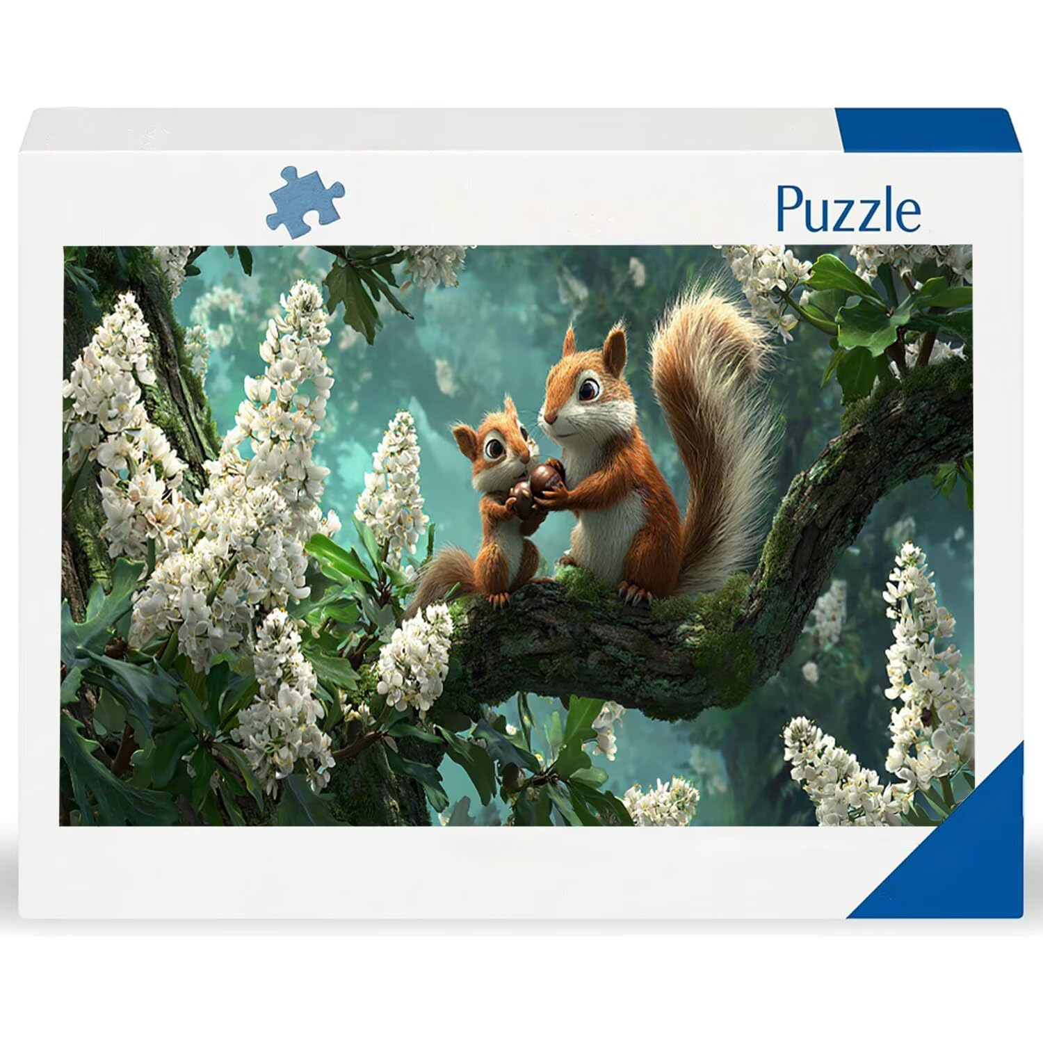 Puzzle de Madera para Adultos 1312 Piezas - Ardilla de Flores, Obra de Arte de Juego de Rompecabezas para Adultos, Puzzle de Impresión de Alta Definición Multicolor, Pasatiempo Creativo Regalo b-475