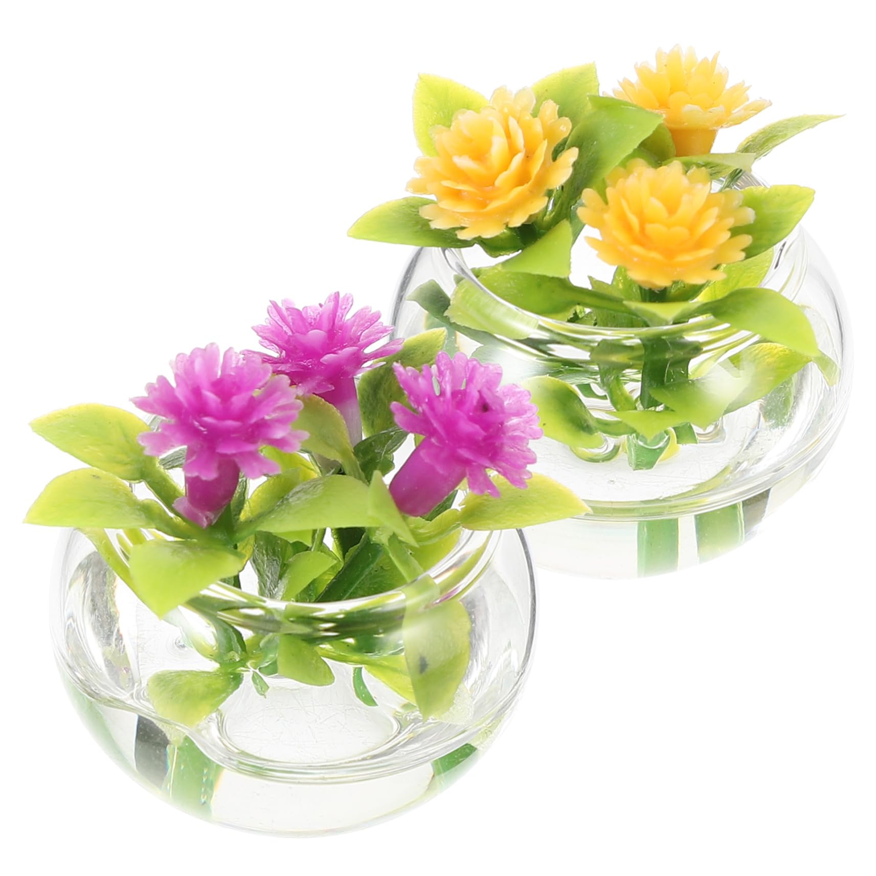 Doll House Accessories 2pcs bonsai miniature fake plant flowers potted plant Miniature Potted Plant