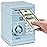 Setibre Piggy Bank, Electronic ATM Password Cash Coin Can Auto Scroll Paper Money Saving Box Toy Gift for Kids (Light Blue)