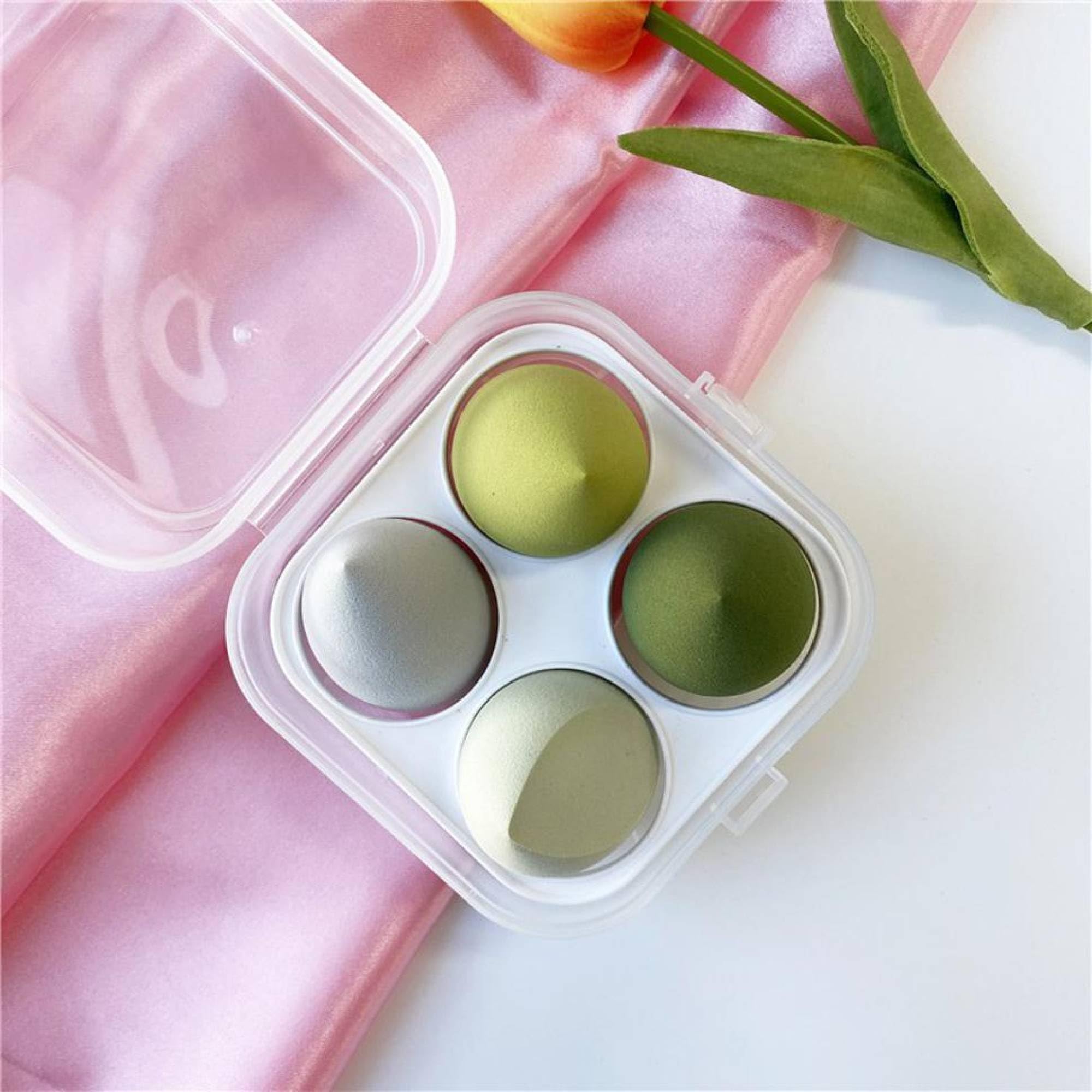 Multicolor Blender Sponge 4 Pcs in A Storage Box,Makeup Cosmetic Puff Makeup Sponge With Storage Box Foundation Powder Sponge Beauty Tools Women Makeup Accessories-picture-48