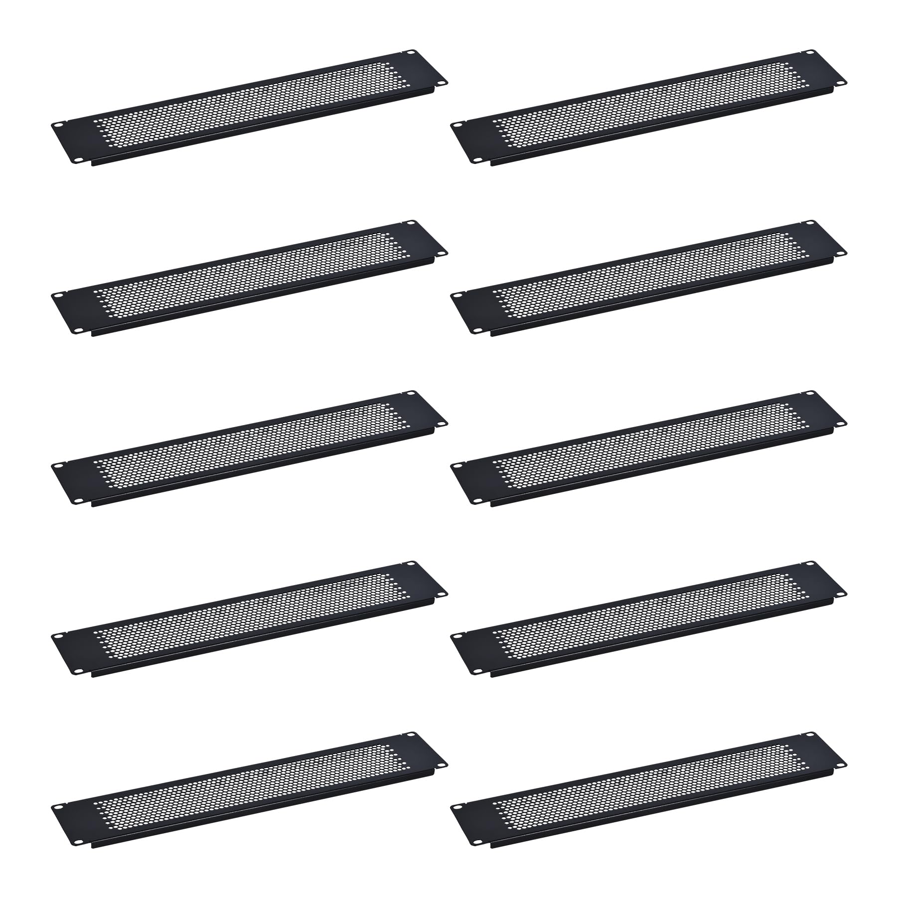 RackPath 2U Blank Rack Mount Panel Spacer with Venting (10 Pack) for 19in Server Rack Enclosure or Network Cabinet