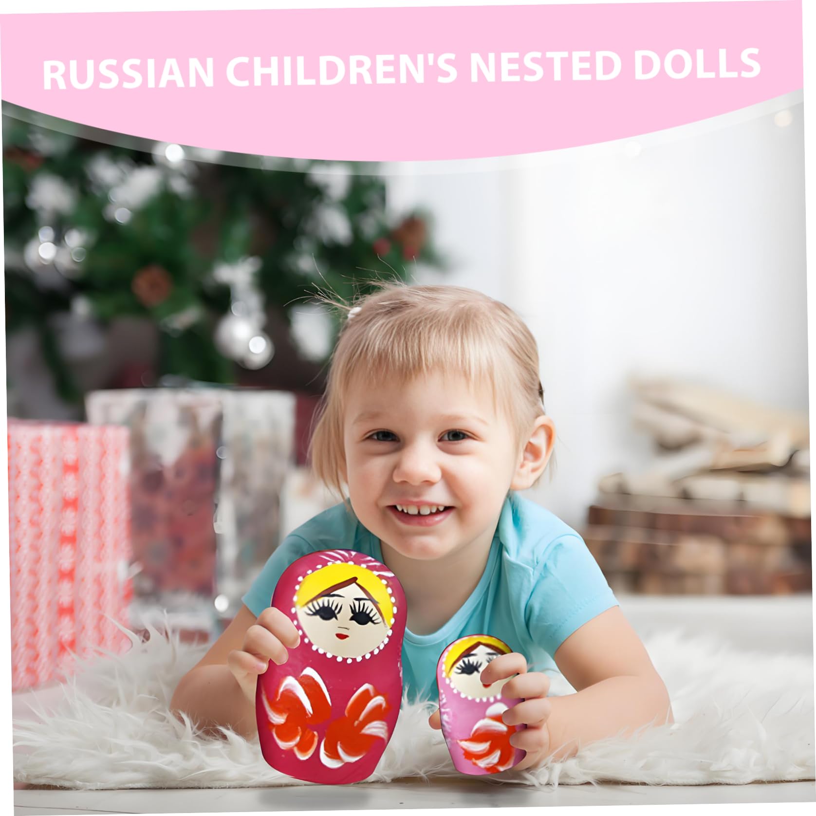 Poupée Matryoshka, poupées gigognes 1 Ensemble (10 pièces) modèle de Fille poupée Matriochka en Bois coloré poupées gigognes Russes empilant des Jouets pour Les Enfants