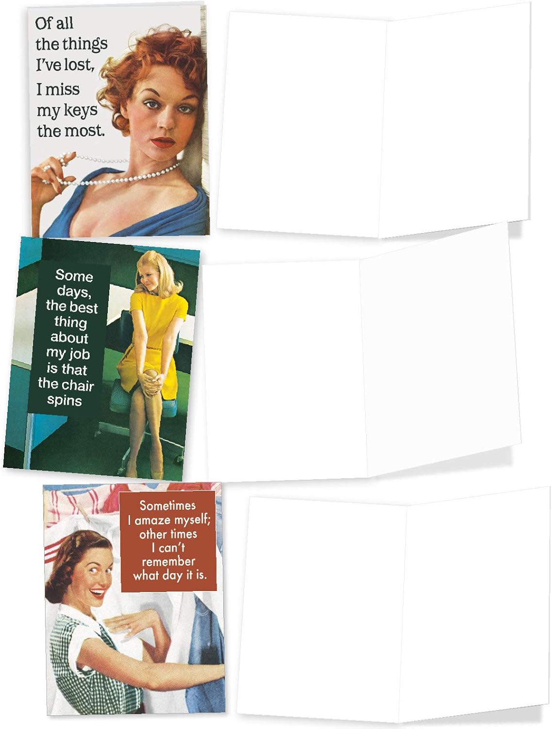 The Best Card Company - 20 Note Cards Blank Assortment (4 x 5.12 Inch) (10 Designs, 2 Each) - Hot Mess AM6622OCB-B2x10