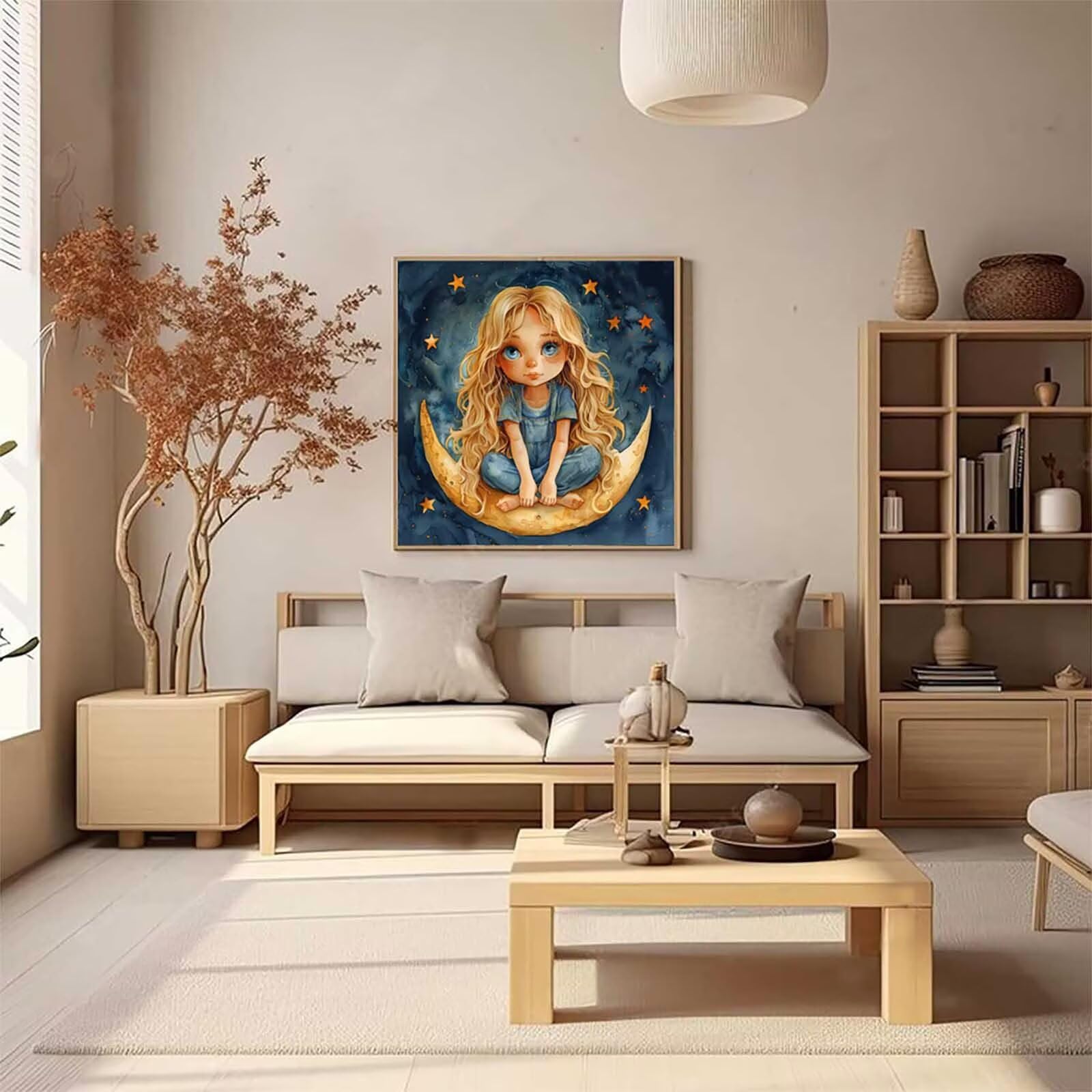 5D Diament Malarstwo anioł Numer dla dorosłych, Diament Malarstwo Dorosły Księżyc, DIY Hobby Kreatywny zestaw dla dorosłych, Numer Malarstwo Rhinestone Zestaw Ścieg krzyżykowy, Boże Narodzenie