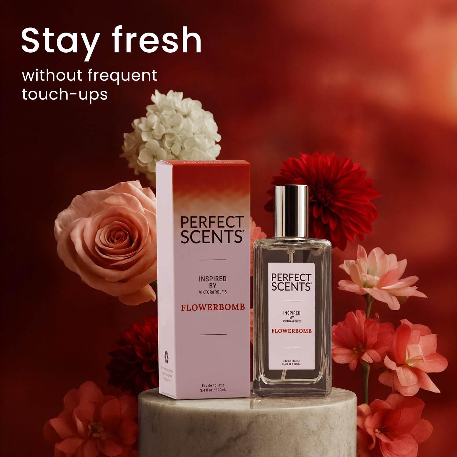 Perfect Scents Fragrances | Inspired by V&R’s Flowerbomb | Women’s Eau de ToileƩe | Vegan, Paraben, Phthalate Free | Never Tested on Animals | 3.4 Fl Oz - Image 7