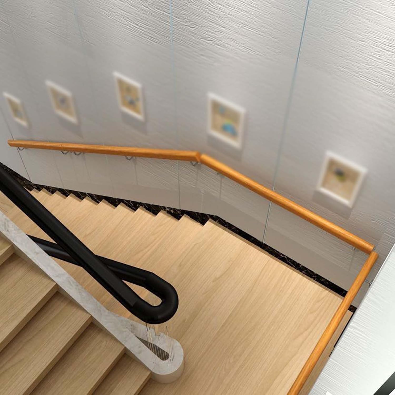 Pasamanos para escaleras, pasamanos de Madera, barandilla de Escalera Antideslizante, Barra de Agarre para escaleras sin barreras para Personas Mayores, pasamanos de Escalera montado en la p