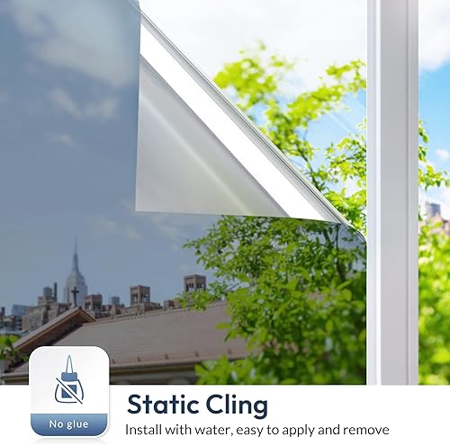 Miniatura 8 de rabbitgoo Película de privacidad unidireccional para ventana, tintado para ventana, adherencia estática, bloqueo solar, anti UV, cubierta de ventana
