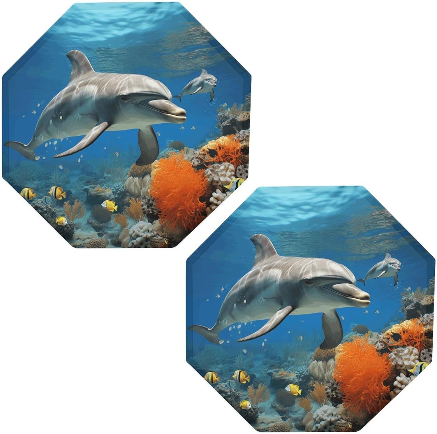 Ctagon Metal Sign for Home, Modern Display Plate for Kitchen, Dolphins Blue Plates Accent Hanging Wall Decorations 3PCS for Living Room, Bedroom, Hallway, Hotel