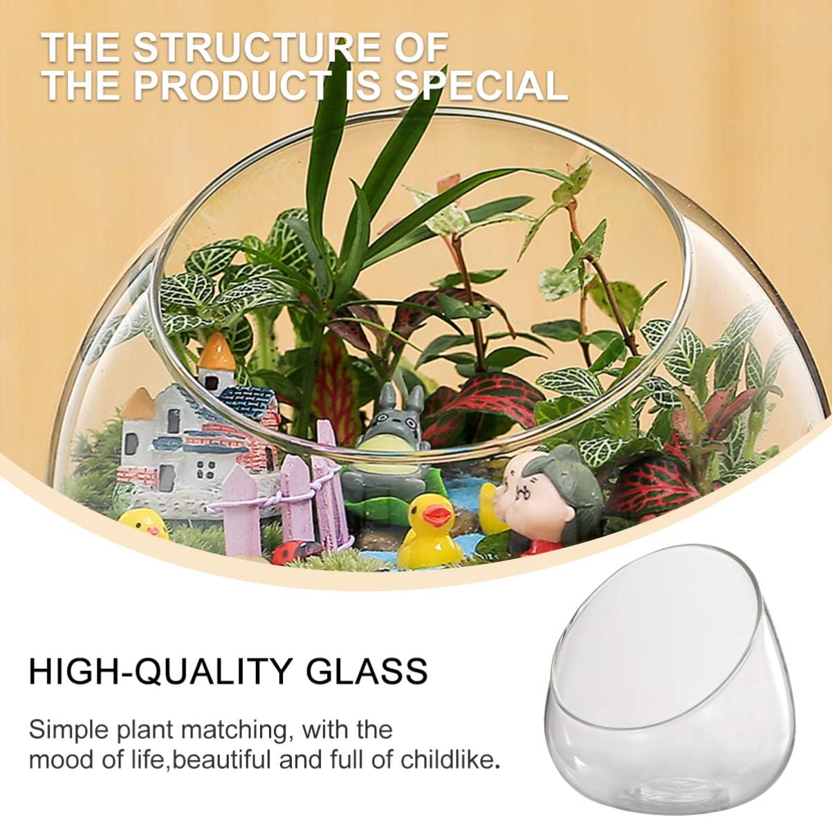 DOITOOL Candy Jar Glass Terrarium Container Bowl Vase Bubble Miniature Micro Landscape Clear Planter Fruit Jar 12X12CM Candy Dish Plant Holder DIY Display Box Globe Flower Vase