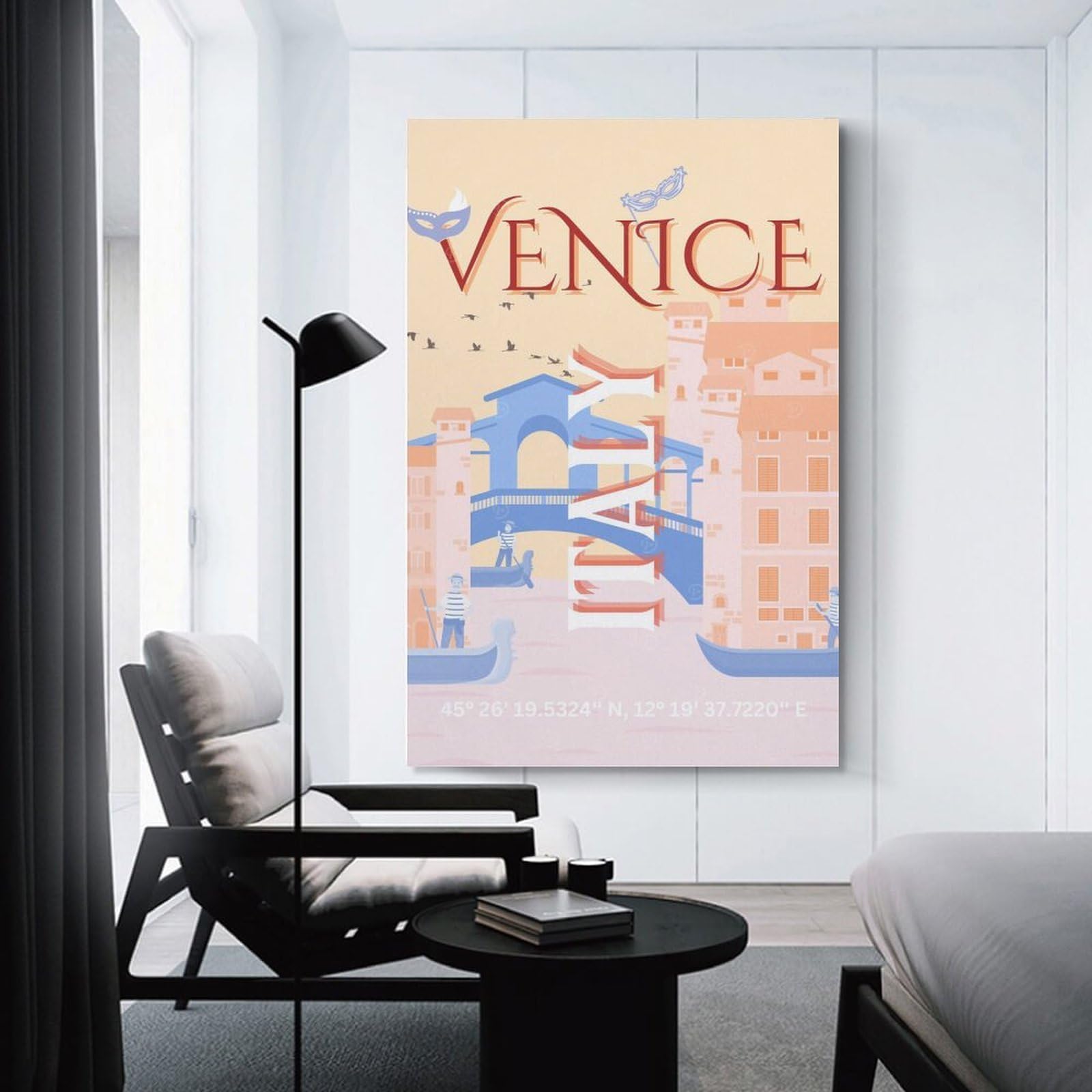 Junmoney Wall Art Print Venice, Italy Travel, 24x36inch(60x90cm), for Contemporary Homes, Apartments Or Offices, An Easy Choice for New Home Styling