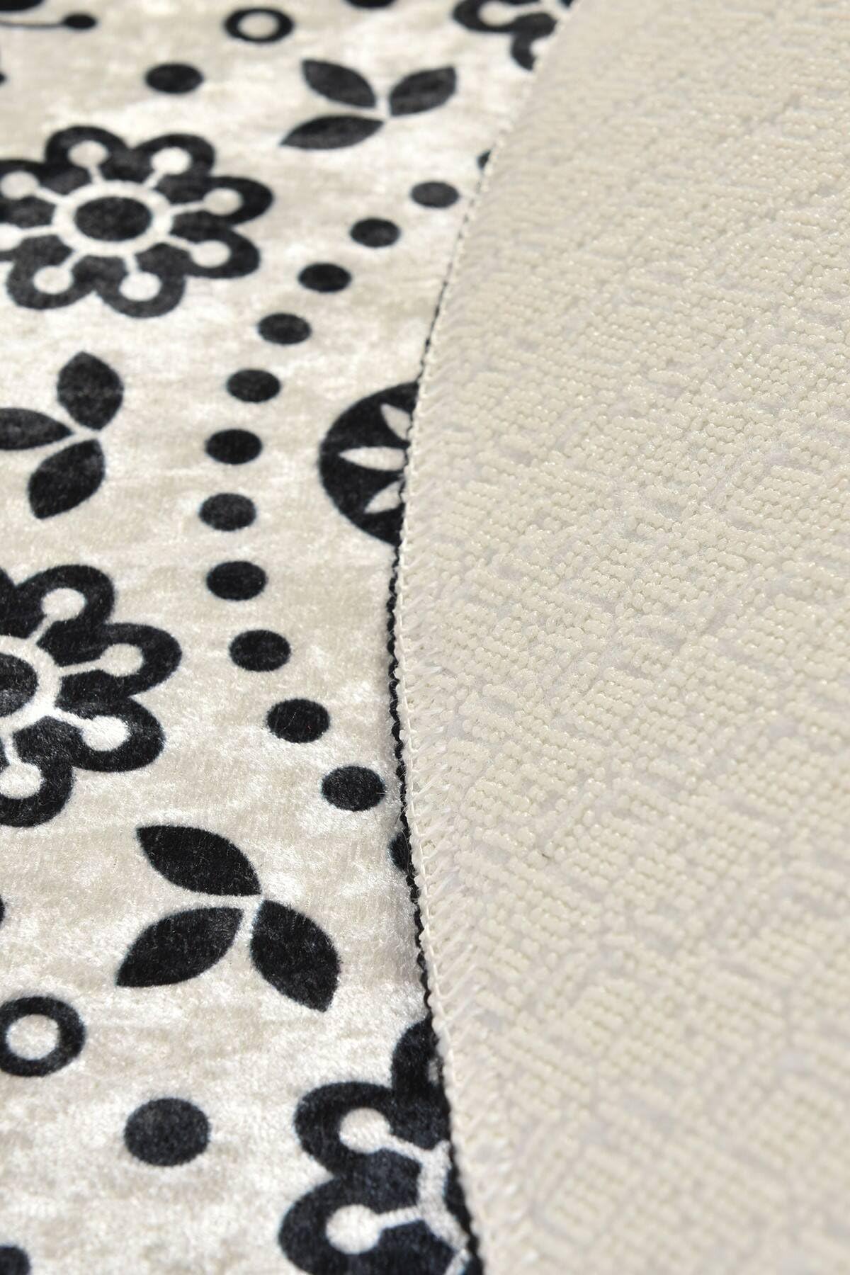 Dmora Alfombra de Baño Caldaro 100x100 cm Multicolor Forma Redonda Lavable en Lavadora, Antideslizante