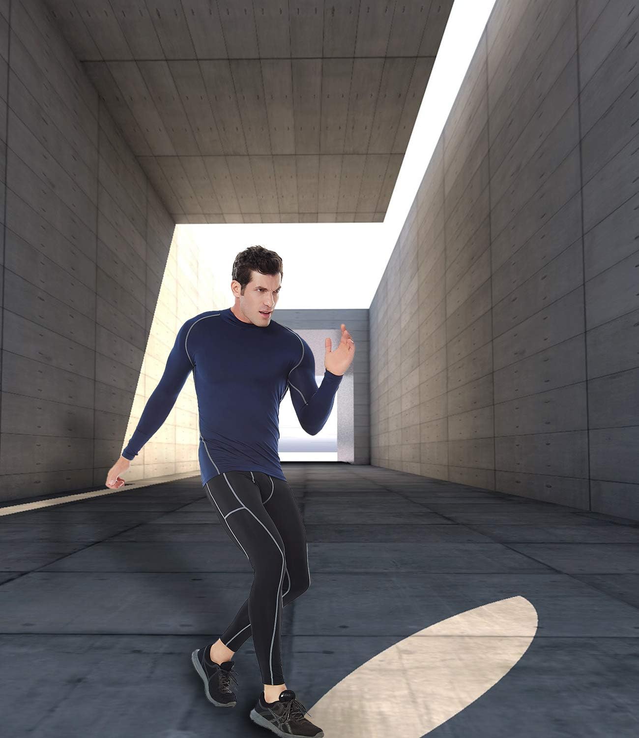 SILKWORLD Men's 1~3 Pack Compression Pants Pockets Cool Dry Gym Leggings Baselayer Running Tights - Image 3