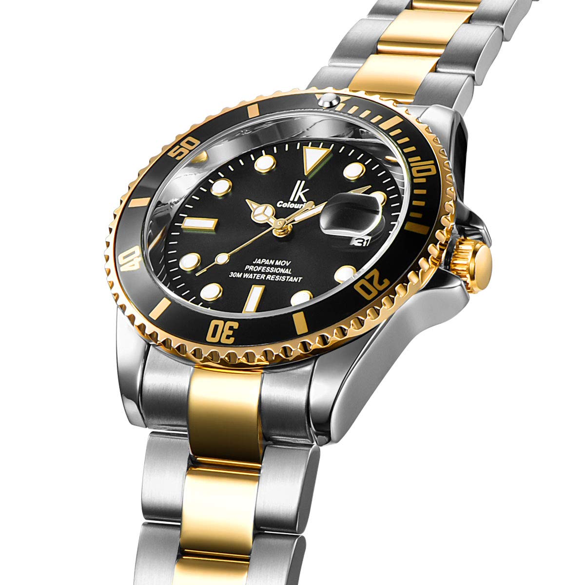 Alienwork IK Orologio Uomo Donna Calendario Cinturino in Metallo