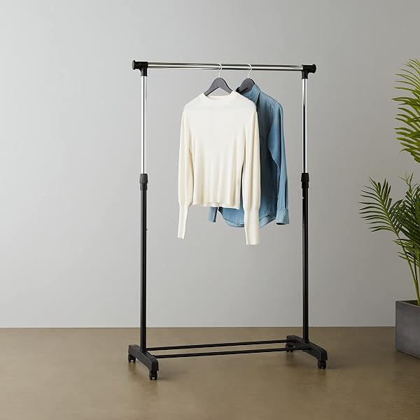 Amazon Basics Portant à vêtements sur roulettes, chrome, 91.5-145cm x 42cm x 134-161 cm - 2