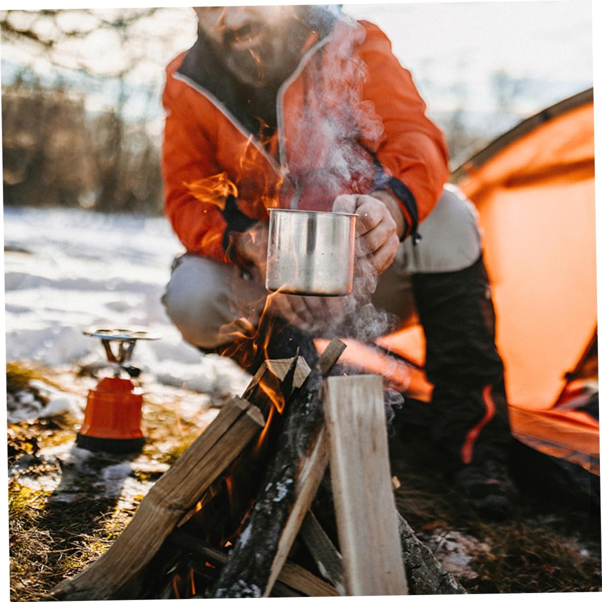 1Set Portable Camping Cookware Picnic Cooking Kit with Folding Handles for Outdoor Cooking Hiking and Backpacking Activities