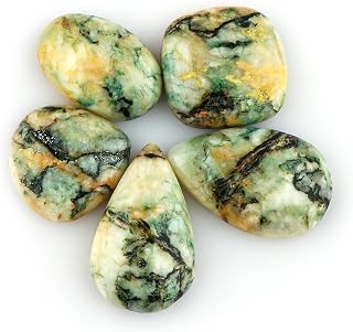 CRYSTALIS 5pcs Natural Dolomite Loose Gemstone Wholesale Bulk Cabochons Jewelry Making Supply, Chakra Healing Polished Stones, Wire Wrapping, DIY, Gem Collection, Mix-Shape