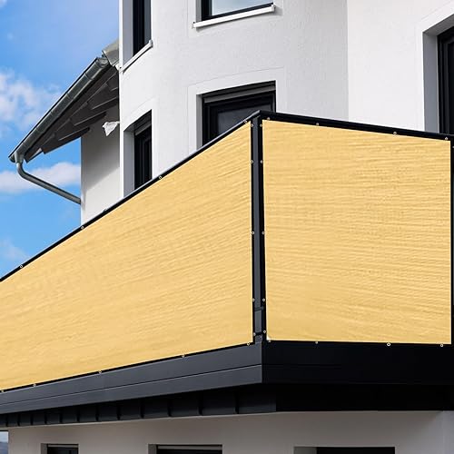 Valla de malla de privacidad, 3 x 16 pies, resistente, 90% de bloqueo, 170 GSM, cubierta de red de malla para patio trasero, jardín, patio, pared al