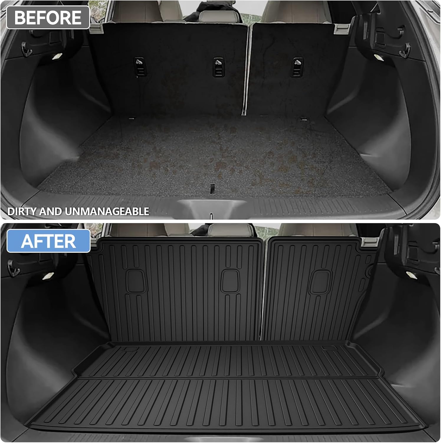 AOMSAZTO Cargo Mat Compatible with 2025 2026 Nissan Murano Cargo Liner Trunk Mat Back Seat Cover Protector Upgrade 2024 Murano Accessories (Trunk Mat with Backrest Mat)