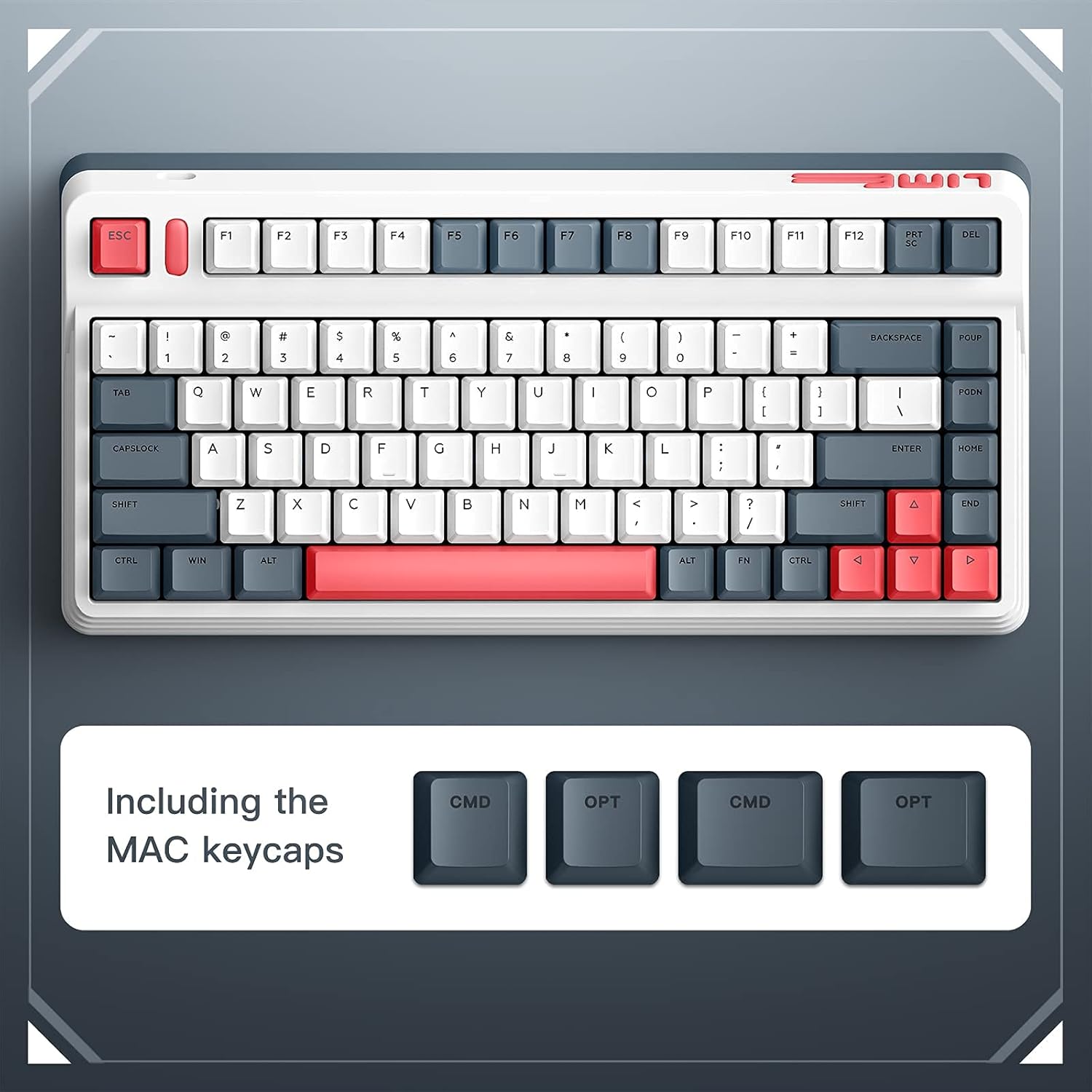 iQunix L80 Gaming Keyboard, 2.4G Wireless Mechanical Keyboard with Cherry MX Brown Switch, Compact 83 Keys RGB LED Backlit Hot Swappable Keyboard for Windows/Mac/Android/iOS