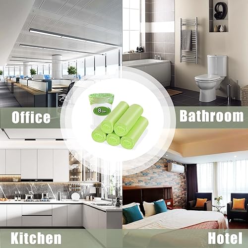 Miniatura 2 de Inwaysin Bolsas de basura compostables medianas  8 galones, 30 L (verde transparente, paquete de 20 unidades de 5)  Reemplazo económico para bolsas