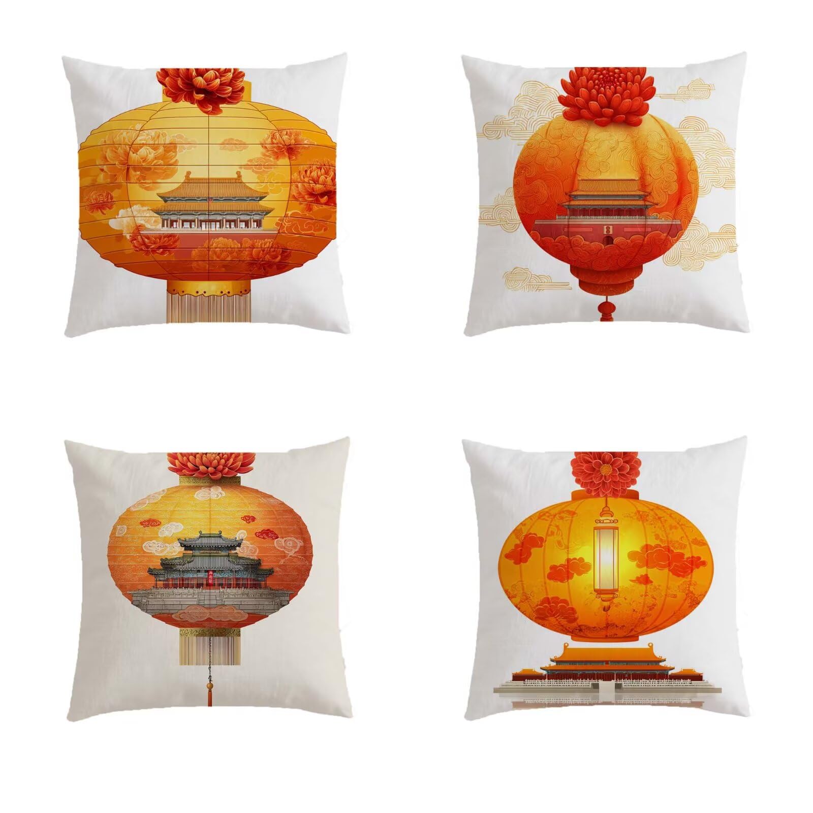 Housse de coussin extérieur orange brûlée pour sublimer votre salon de jardin carré