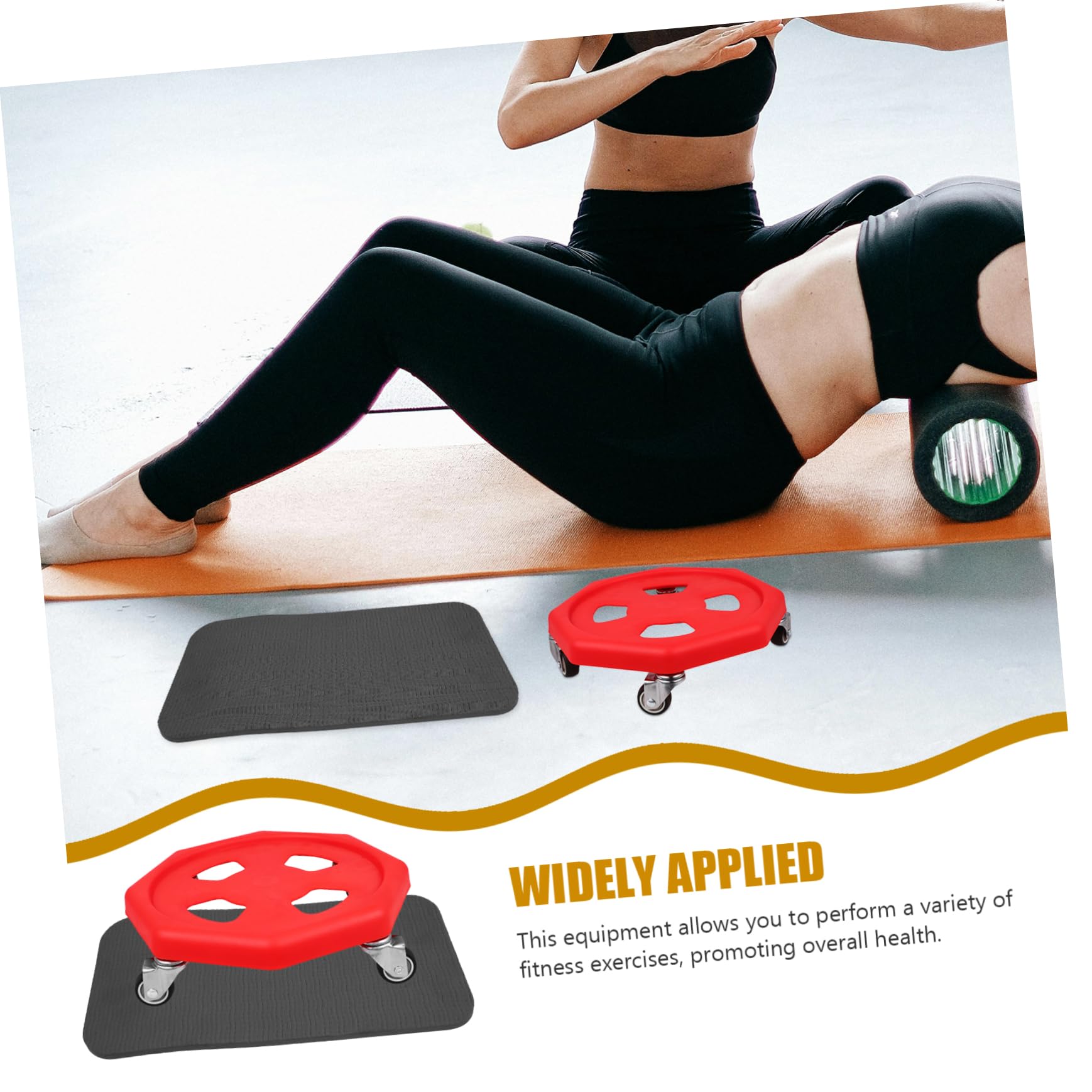 UKCOCO Discos Deslizantes de Entrenamiento Abdominal, Silenciosos y Portátiles, PP, con Rodillera y Cojín para Gimnasio en Casa