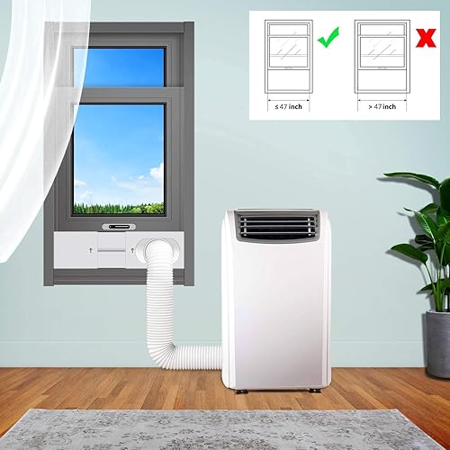 Miniatura 2 de Gulrear Kit de ventana de aire acondicionado portátil, kit de ventilación de ventana de CA portátil universal con 3 placas de sellado deslizante