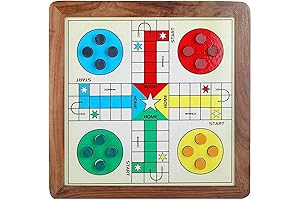 Nostalgic Handcrafted Wooden 2-in-1 Ludo and Snakes & Ladders Board Game