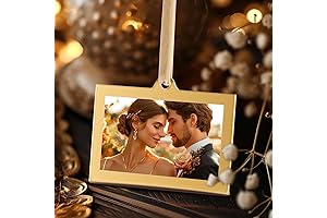 UNIQOOO Double Sided Photo Ornament for Display Picture, 3"x 2" Acrylic Hanging Photo Frame