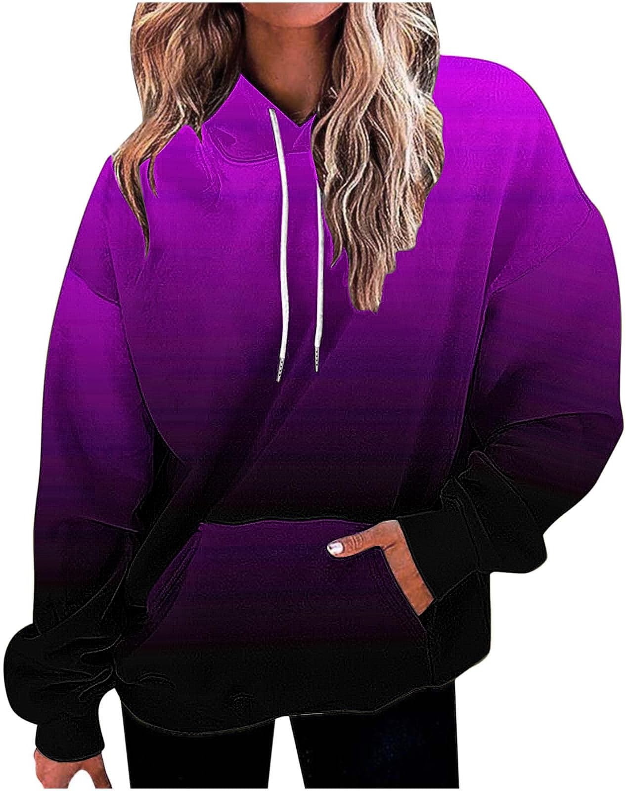 Oversized Sweatshirts for Women Loose Fit Fall Pullover Tops Neon Print Drawstring Hoodies Cute Trendy Clothes 2024